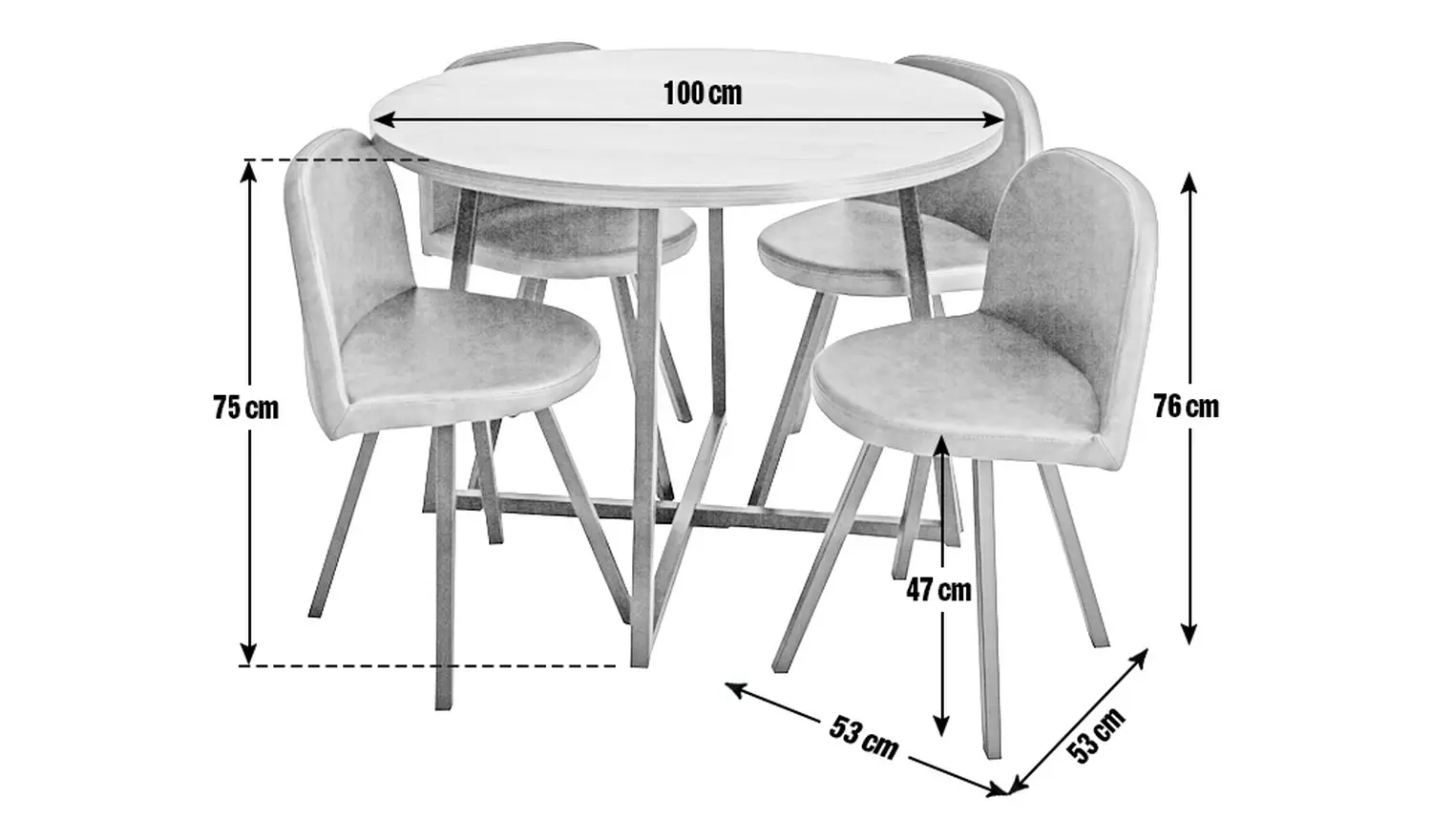 Habitat Nomad Oak Dining Table & 4 Chocolate Chairs