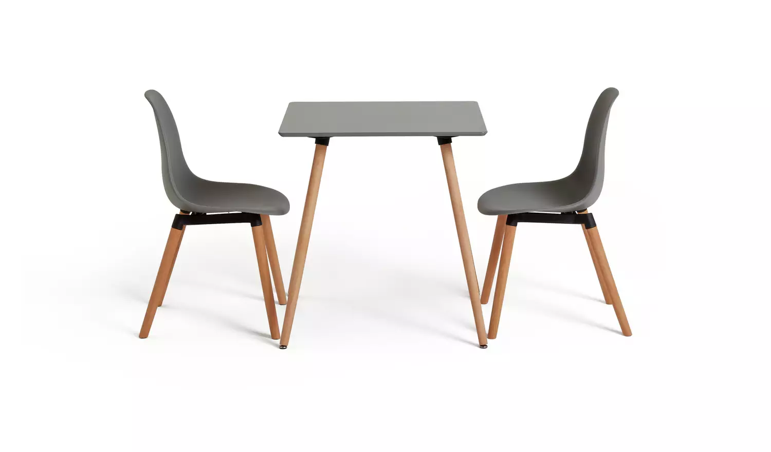 Habitat Berlin Grey Dining Table & 2 Grey Chairs