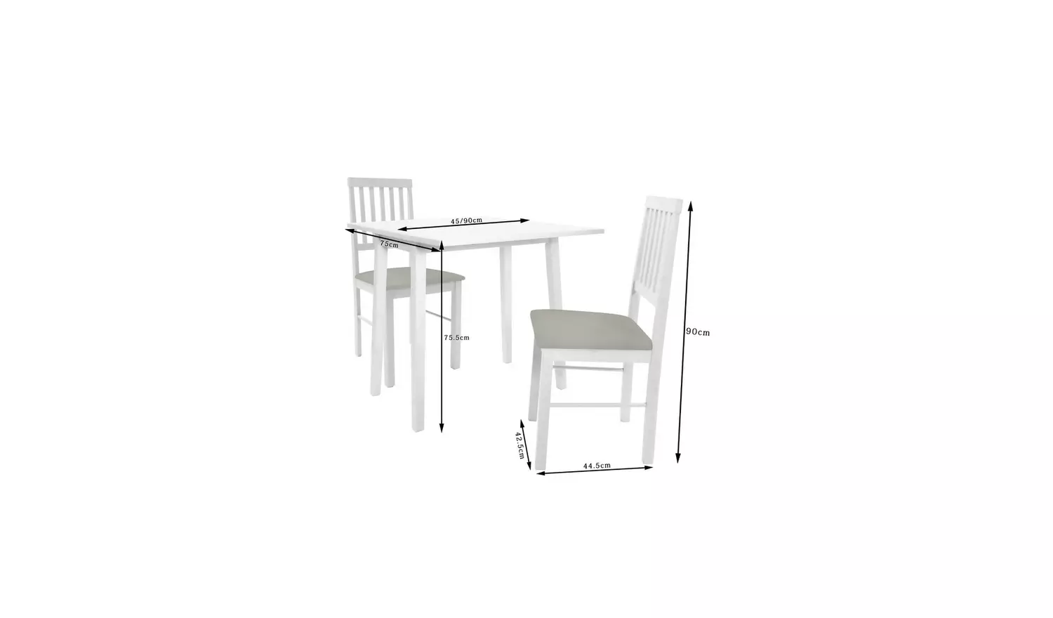 Argos Home Kendal Extend White Dining Table & 2 White Chairs