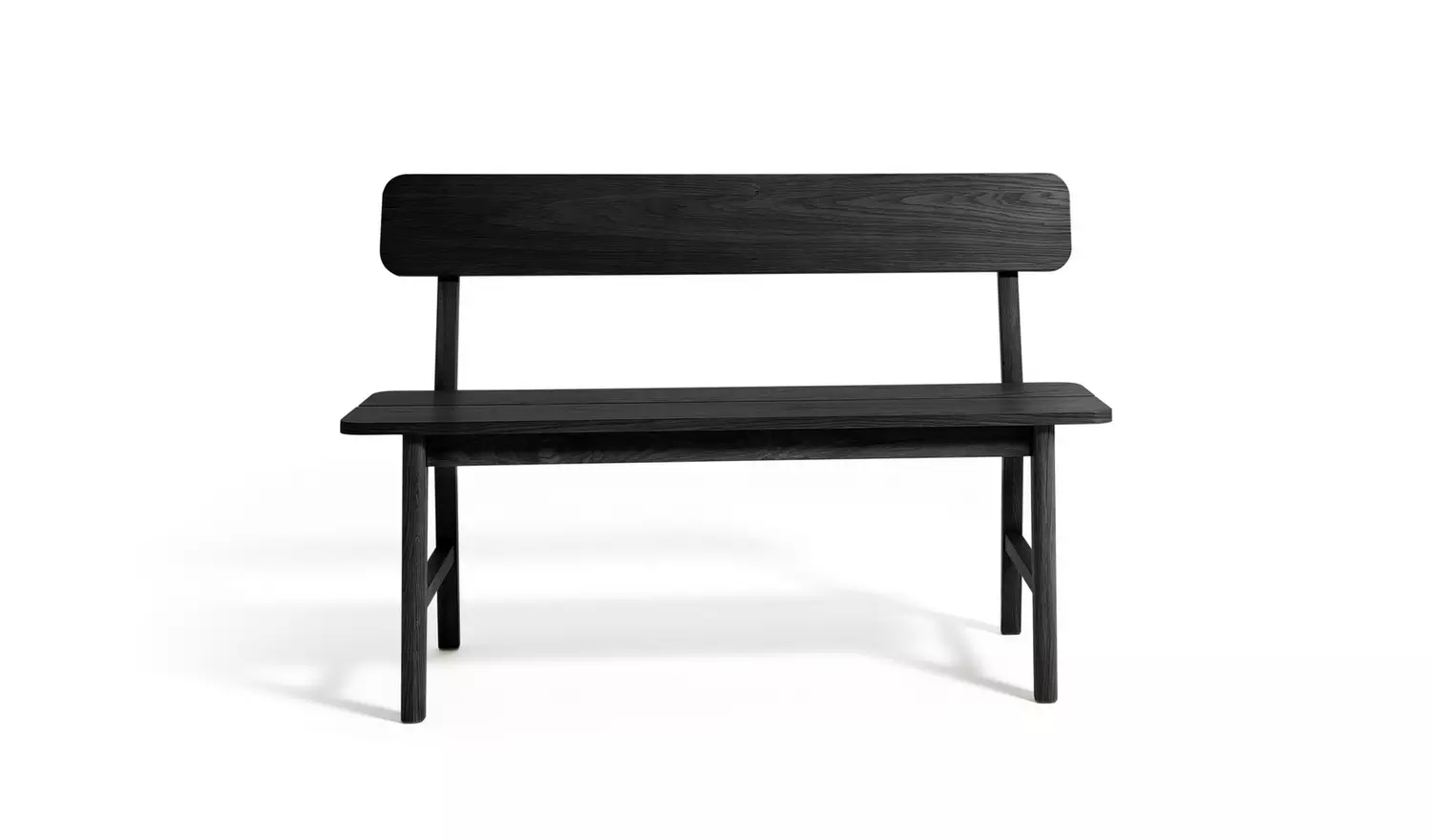Habitat Nel Black Dining Table & 2 Black Benches
