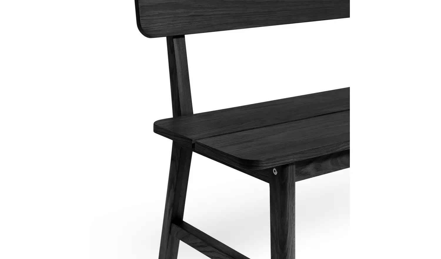Habitat Nel Black Dining Table & 2 Black Benches