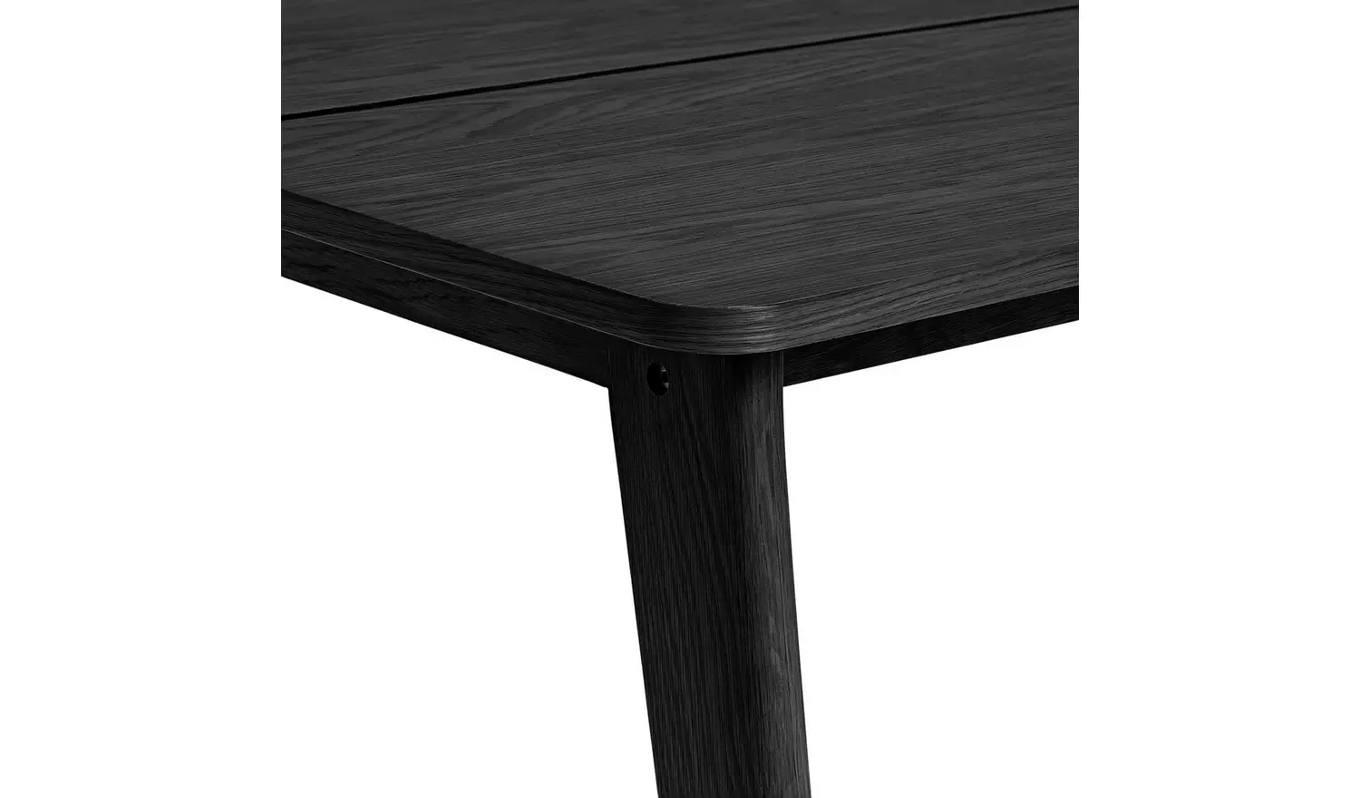 Habitat Nel Black Dining Table & 2 Black Benches