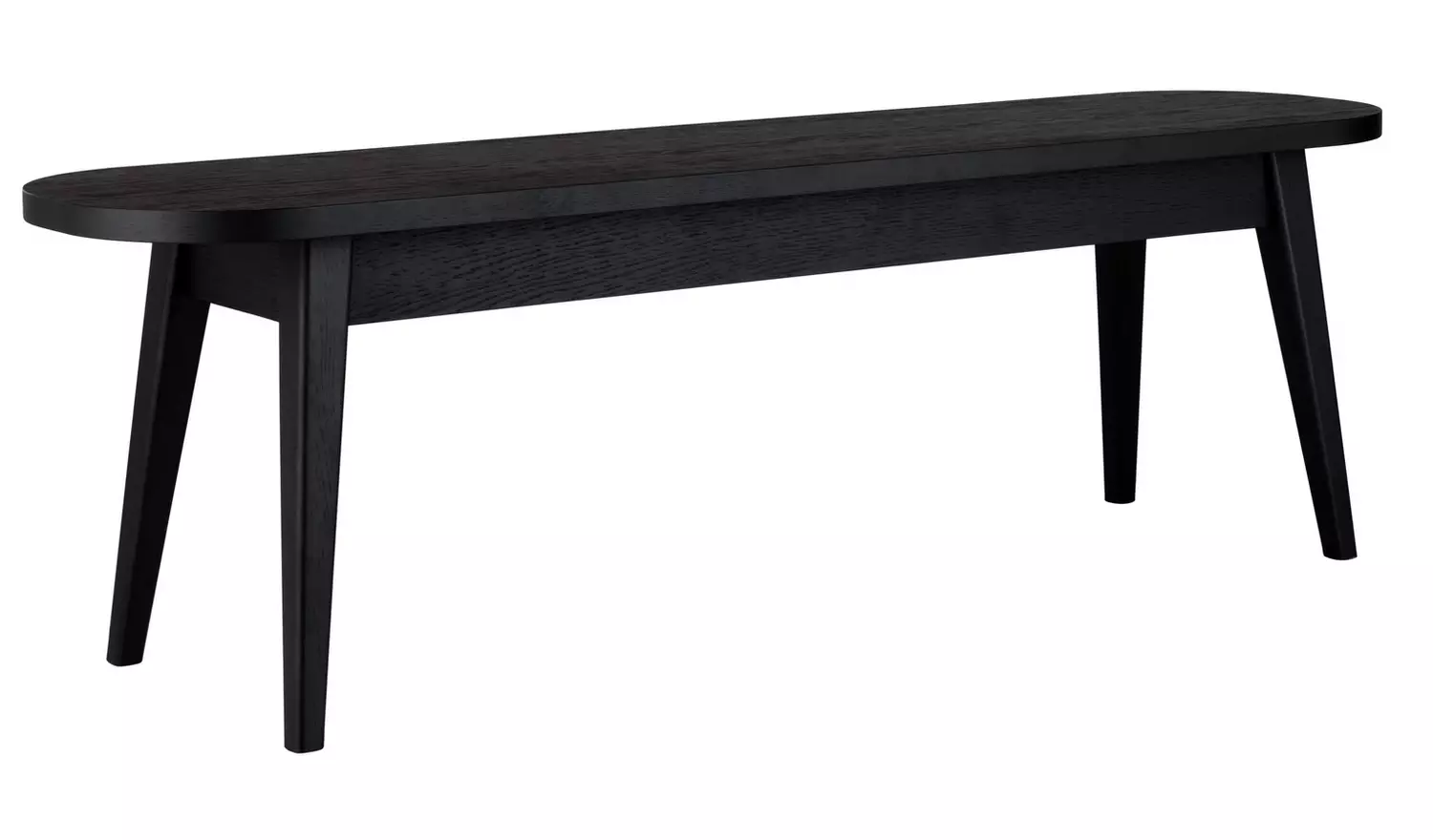 Habitat Etta Extending Black Dining Table & 2 Black Benches