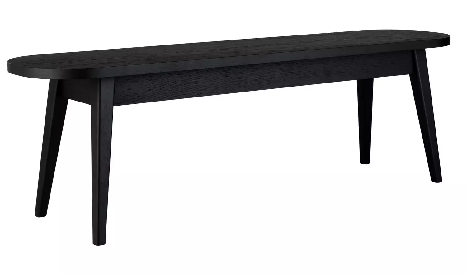 Habitat Etta Extending Black Dining Table & 2 Black Benches