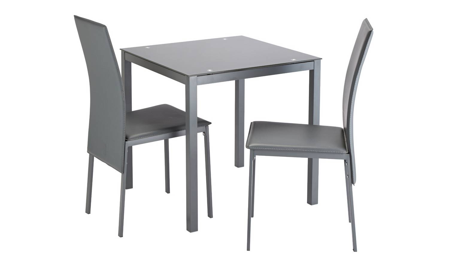 Argos Home Lido Grey Dining Table & 2 Grey Chairs