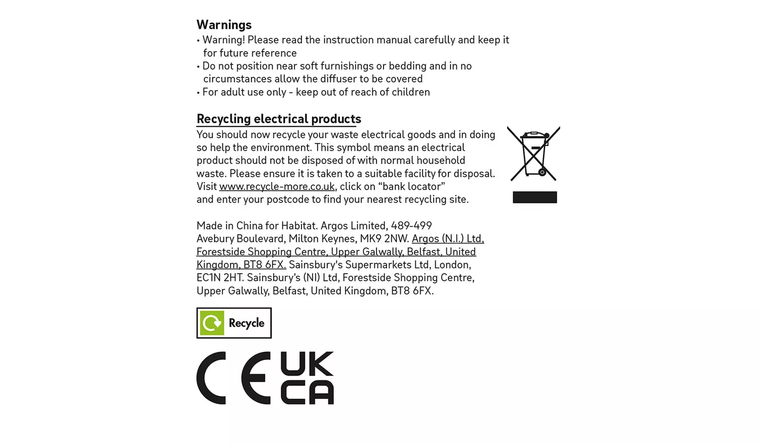 Habitat Electric Diffuser