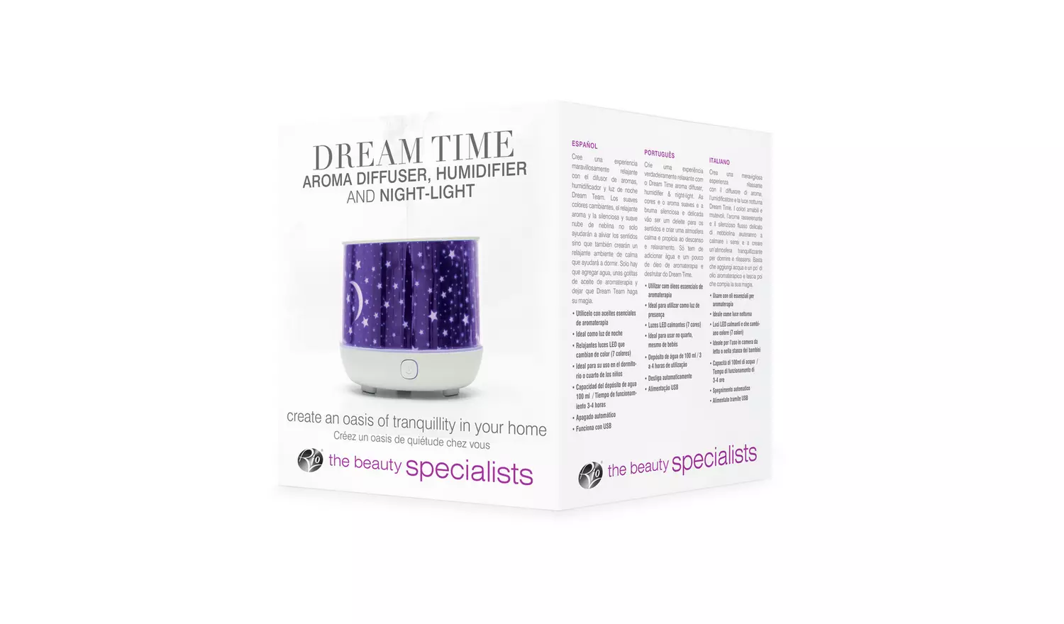 Rio Dream Time Aroma Diffuser, Humidifier and Night Light