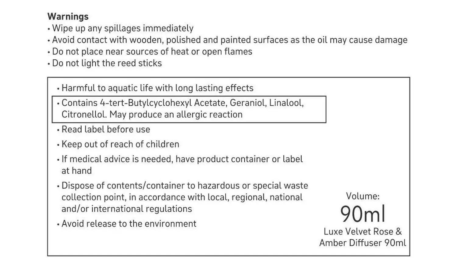 Habitat Scented Reed Diffuser - Velvet Rose & Amber