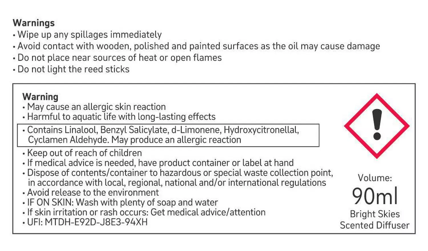 Habitat x Designs in Mind Scented Reed Diffuser Bright Skies