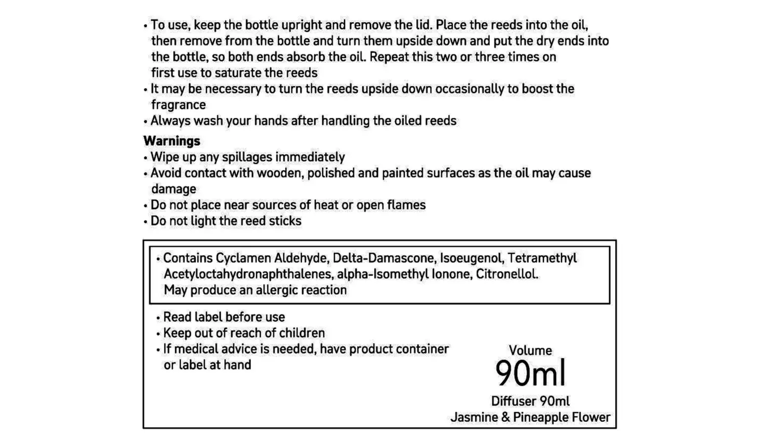 Habitat Scented Reed Diffuser - Jasmine and Pineapple Flower