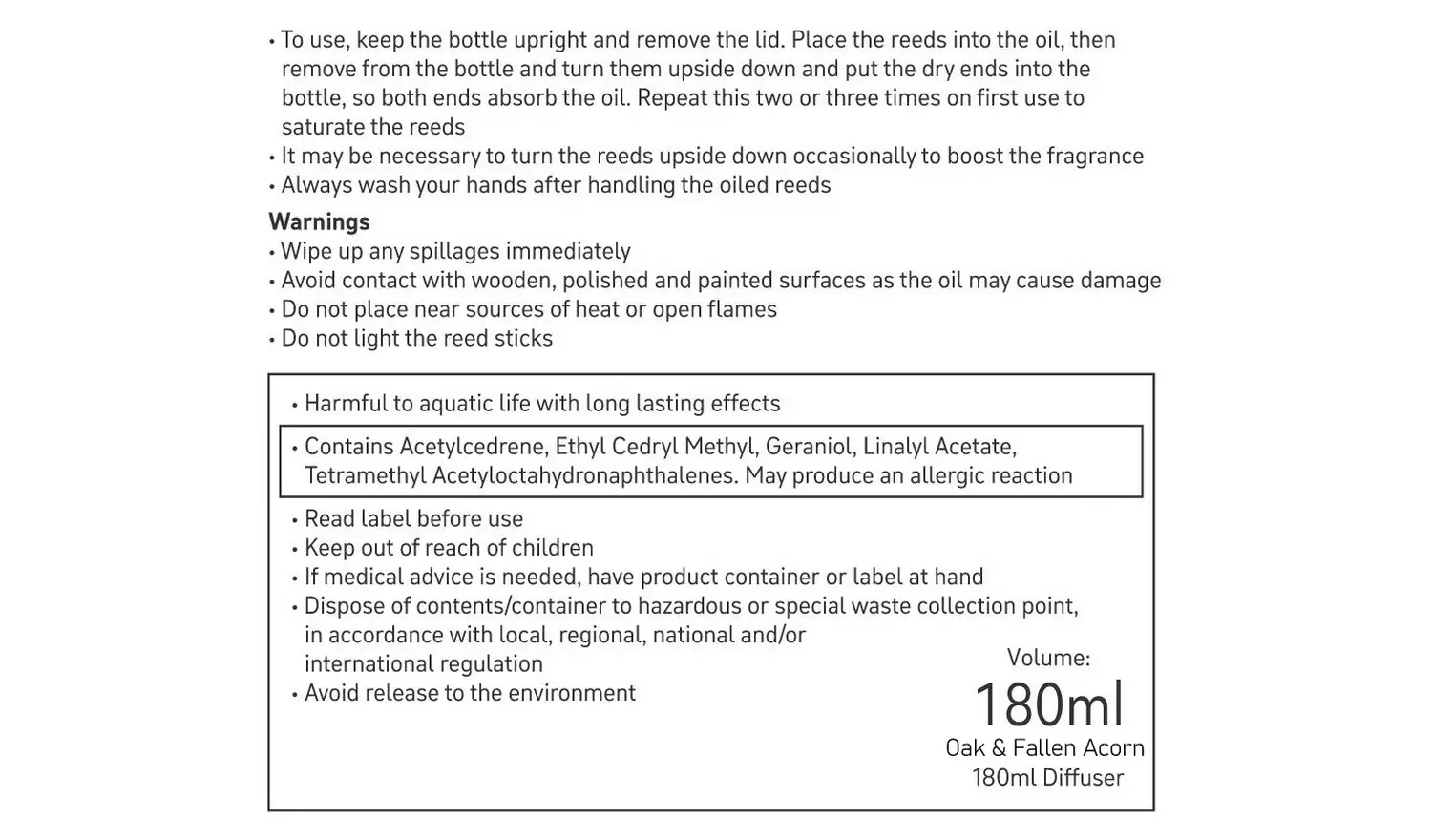 Habitat x Morris & Co. Oak & Fallen Acorn 180ml Diffuser