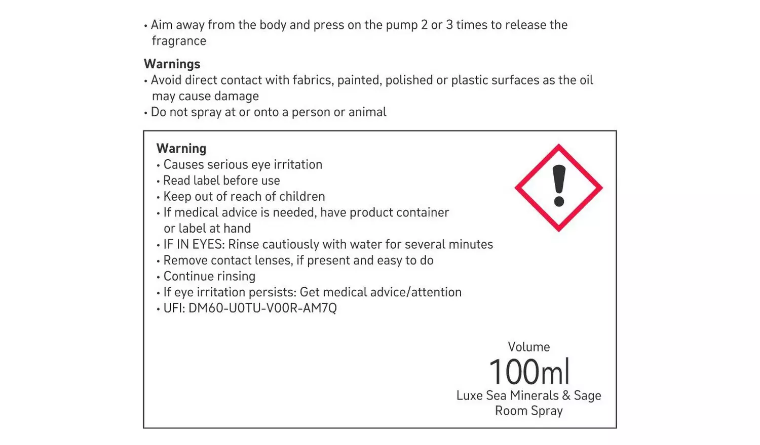 Habitat 100ml Room Spray - Sea Minerals & Sage