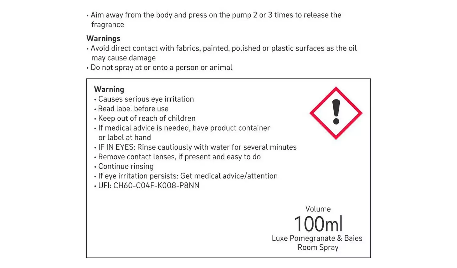 Habitat 100ml Room Spray - Pomegranate & Baies