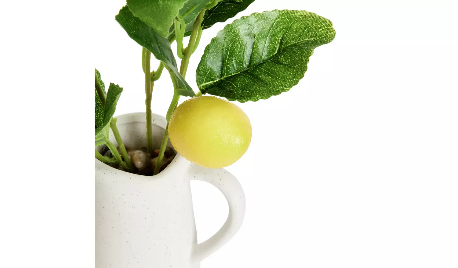 Argos Home Artificial Lemon Branch in White Ceramic Jug-21cm