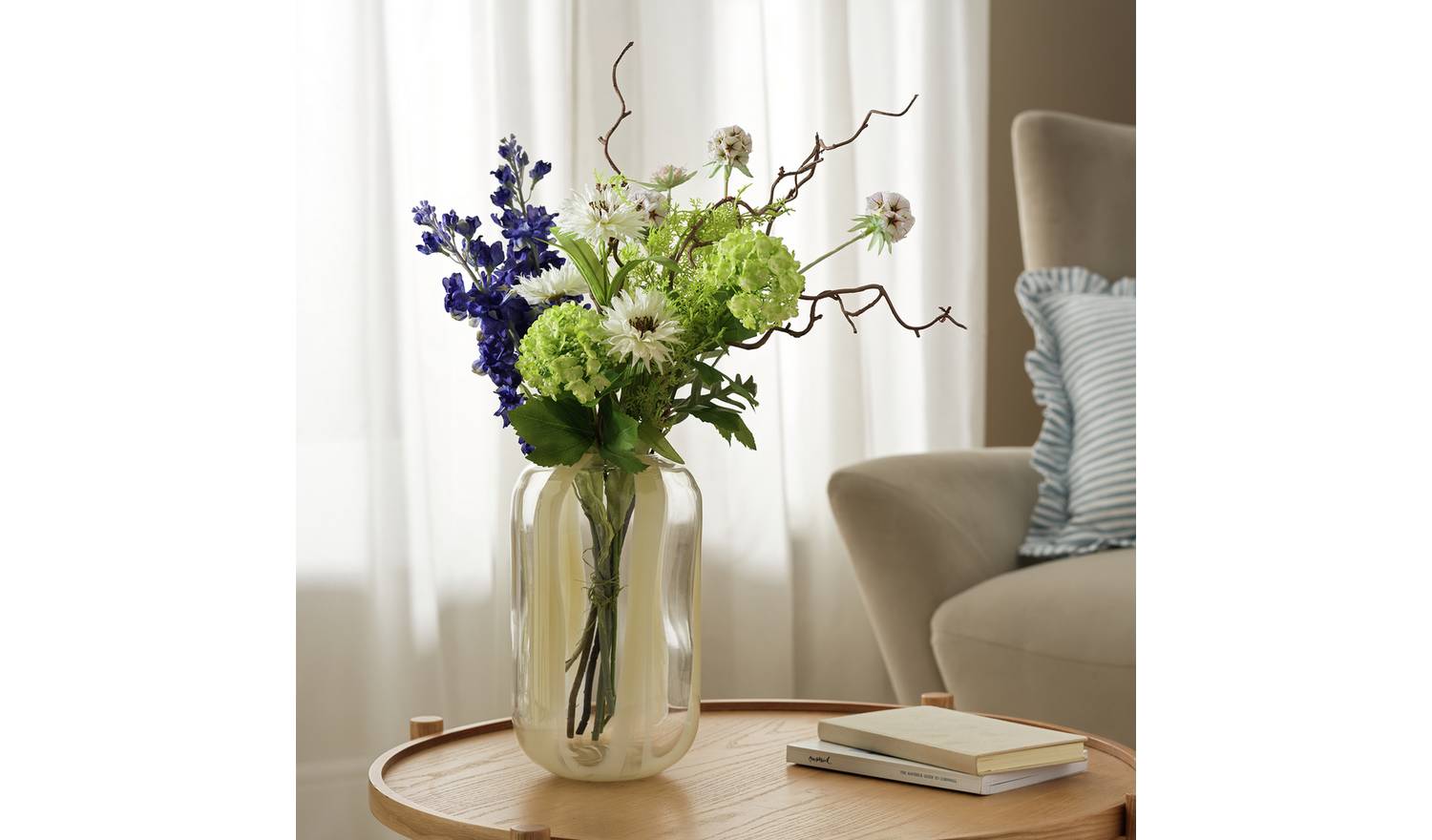 Habitat Artificial Blue Floral Bouquet - 61cm