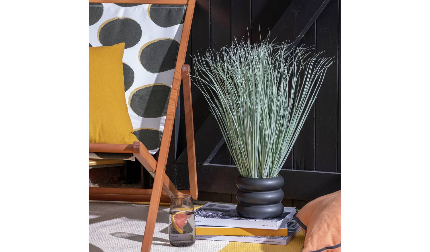 Garden By Sainsbury's Artificial Grass In Black Pot