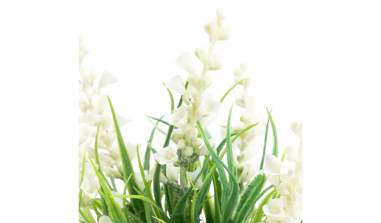 Habitat Artificial White Lavender in Wavy Pink Pot