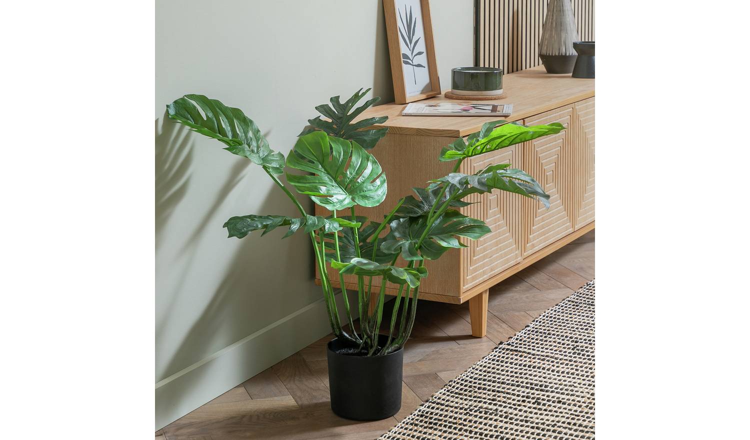 Habitat Artificial Green Monstera Plant - 61cm