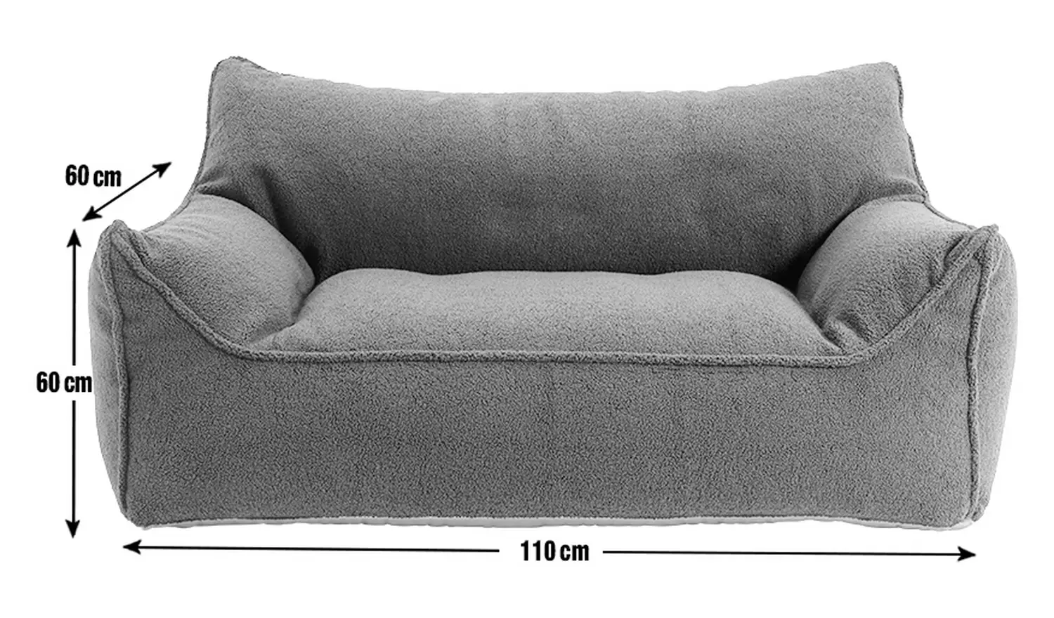 Kaikoo Kids Double Chair Bean Bag - Charcoal