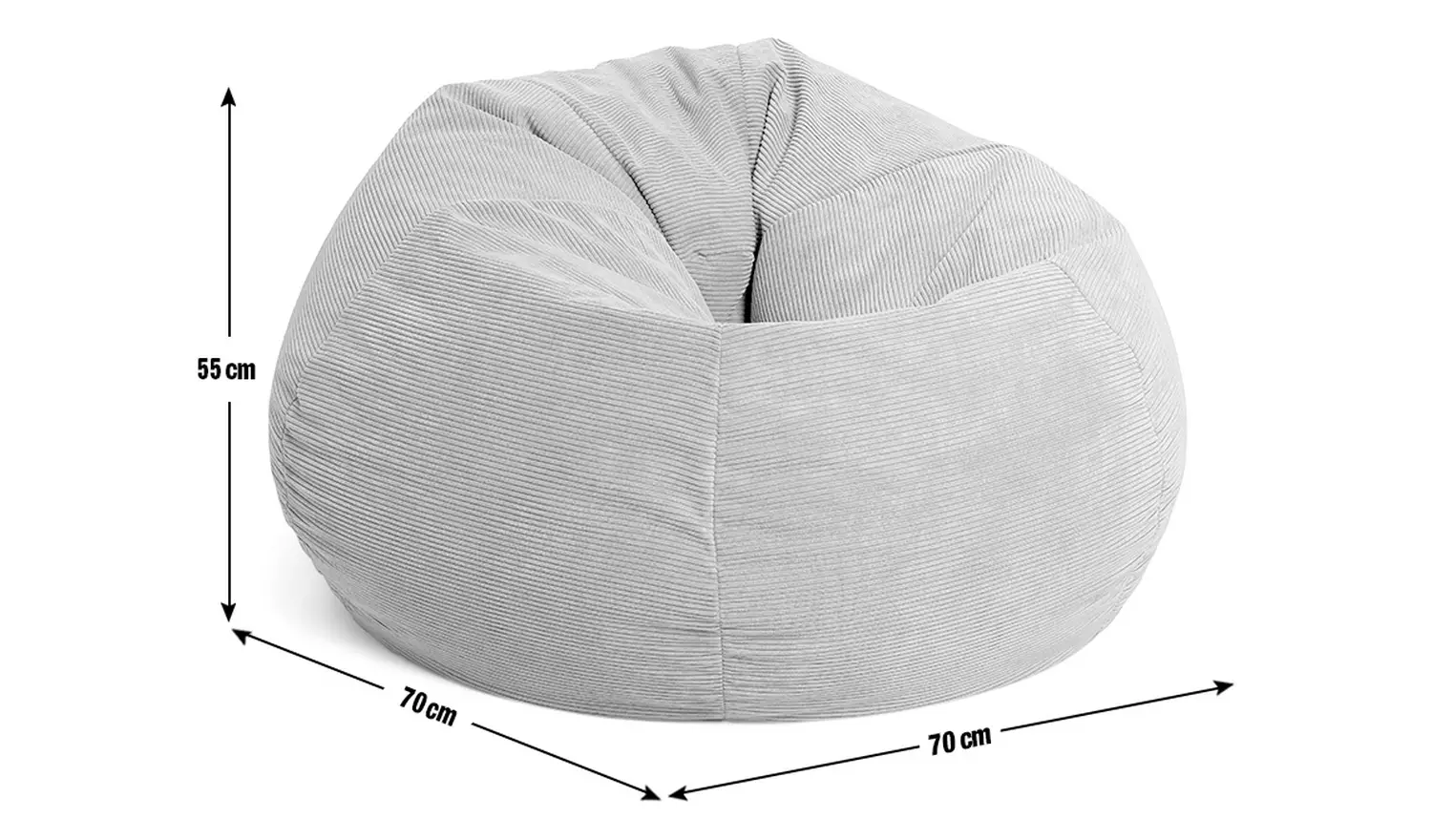 Kaikoo Ayrton Cord Beanbag - Grey