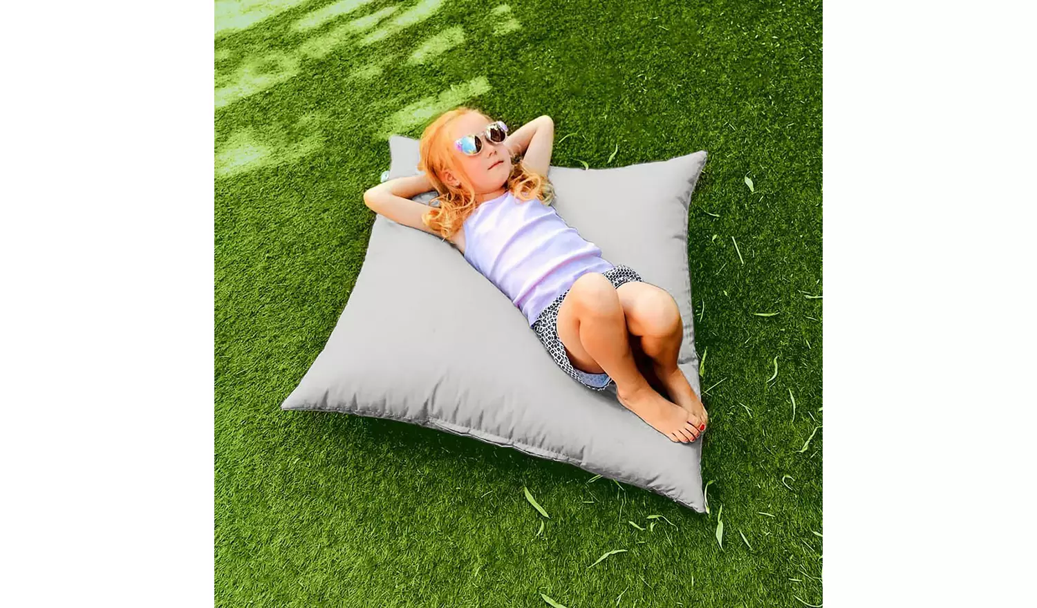 rucomfy Indoor Outdoor Large Floor Cushion - Light Grey