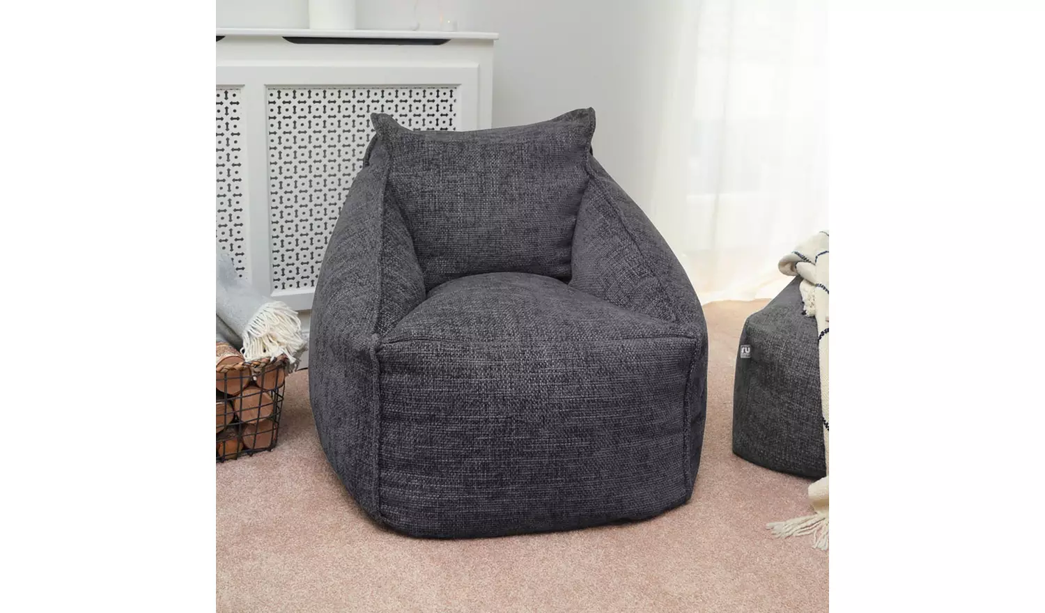 rucomfy Fabric Bean Bag Chair - Slate Grey