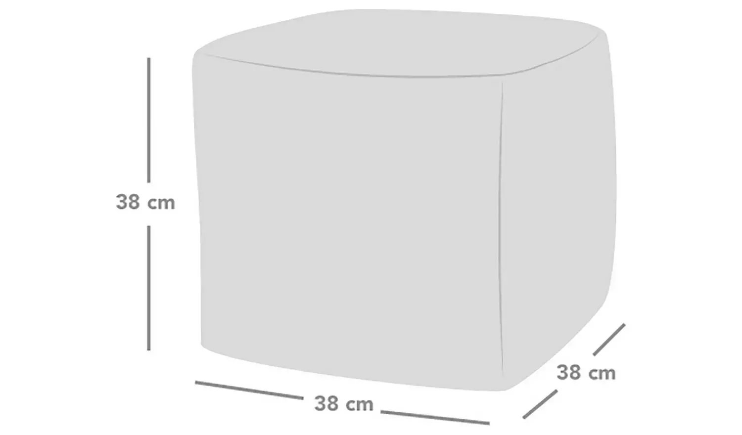 rucomfy Jumbo Cord Cube Bean Bag - Light Grey