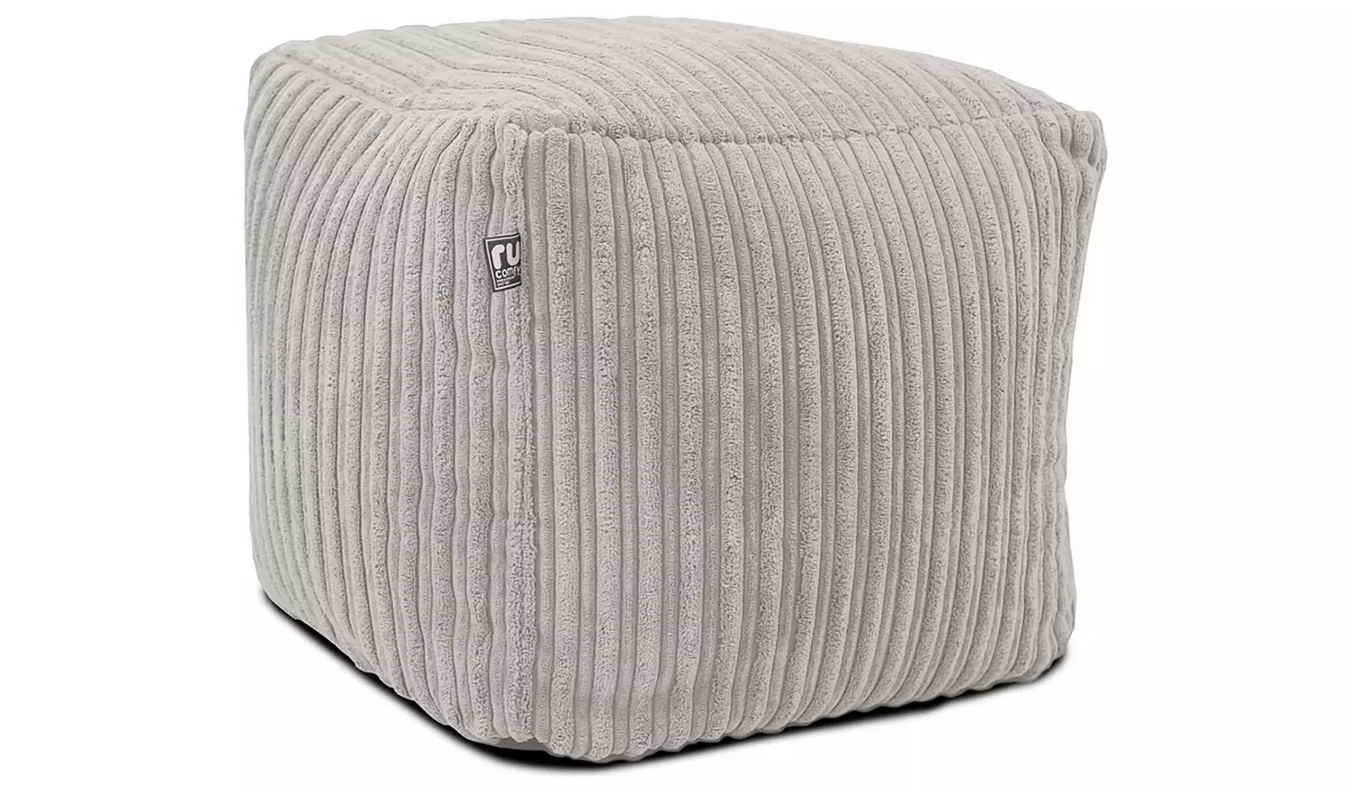 rucomfy Jumbo Cord Cube Bean Bag - Light Grey