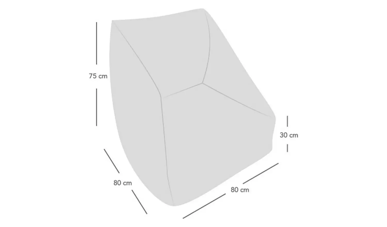 rucomfy Fabric Jumbo Cord Snuggle Chair Beanbag - Slate Grey