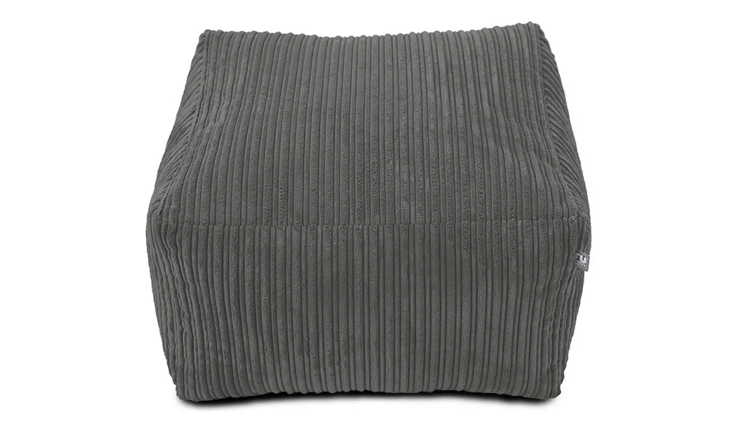 rucomfy Fabric Jumbo Cord Footstool Beanbag - Slate Grey