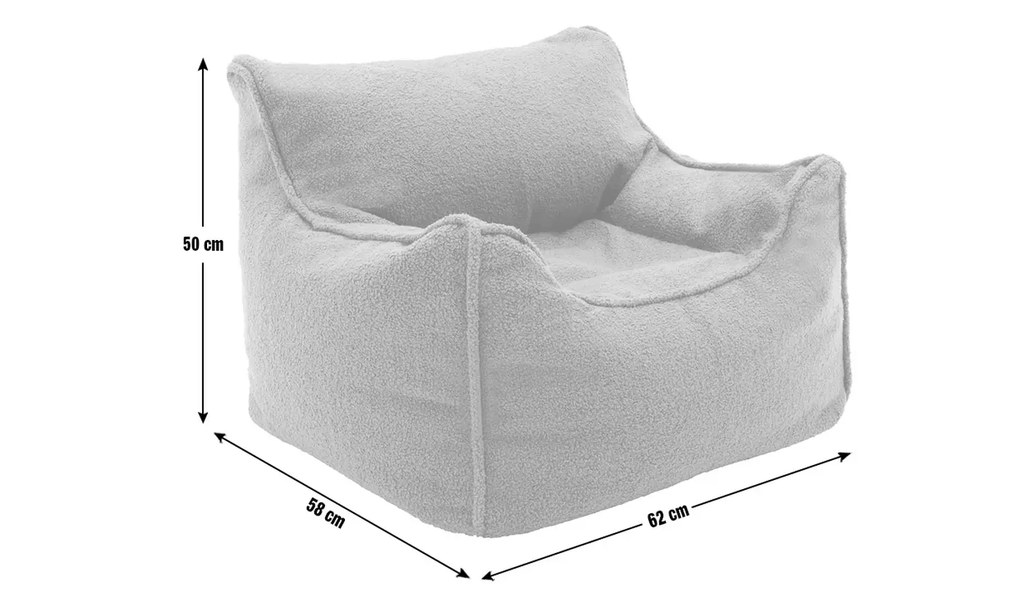 Kaikoo Kids Single Chair Boucle Bean Bag - LiLac