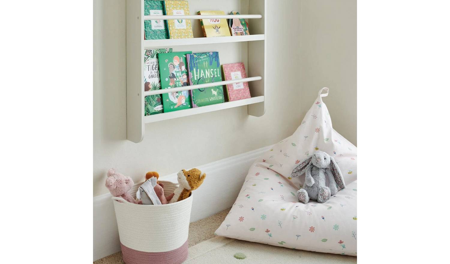 Great Little Trading Company Buzzy Bloom Bean Bag - White