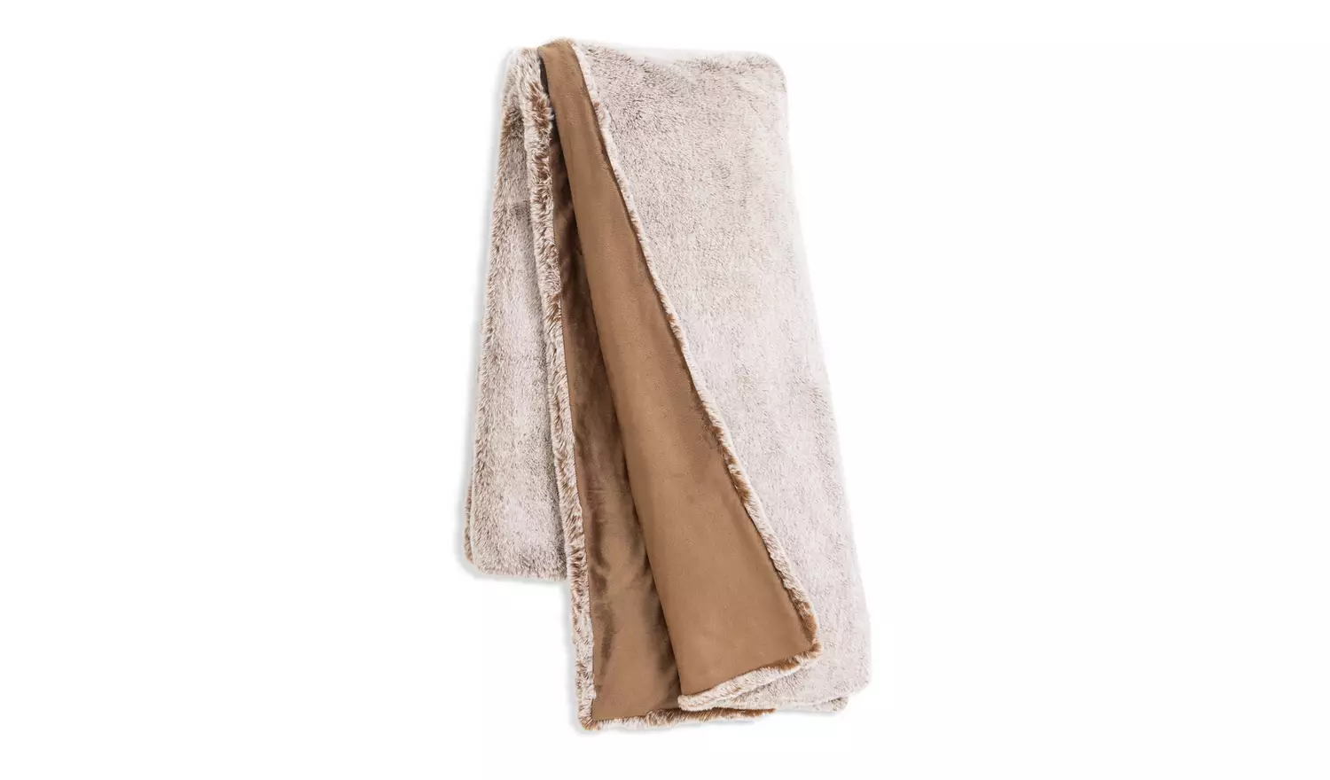 Habitat Fur Tipped Throw - Brown -125x150cm