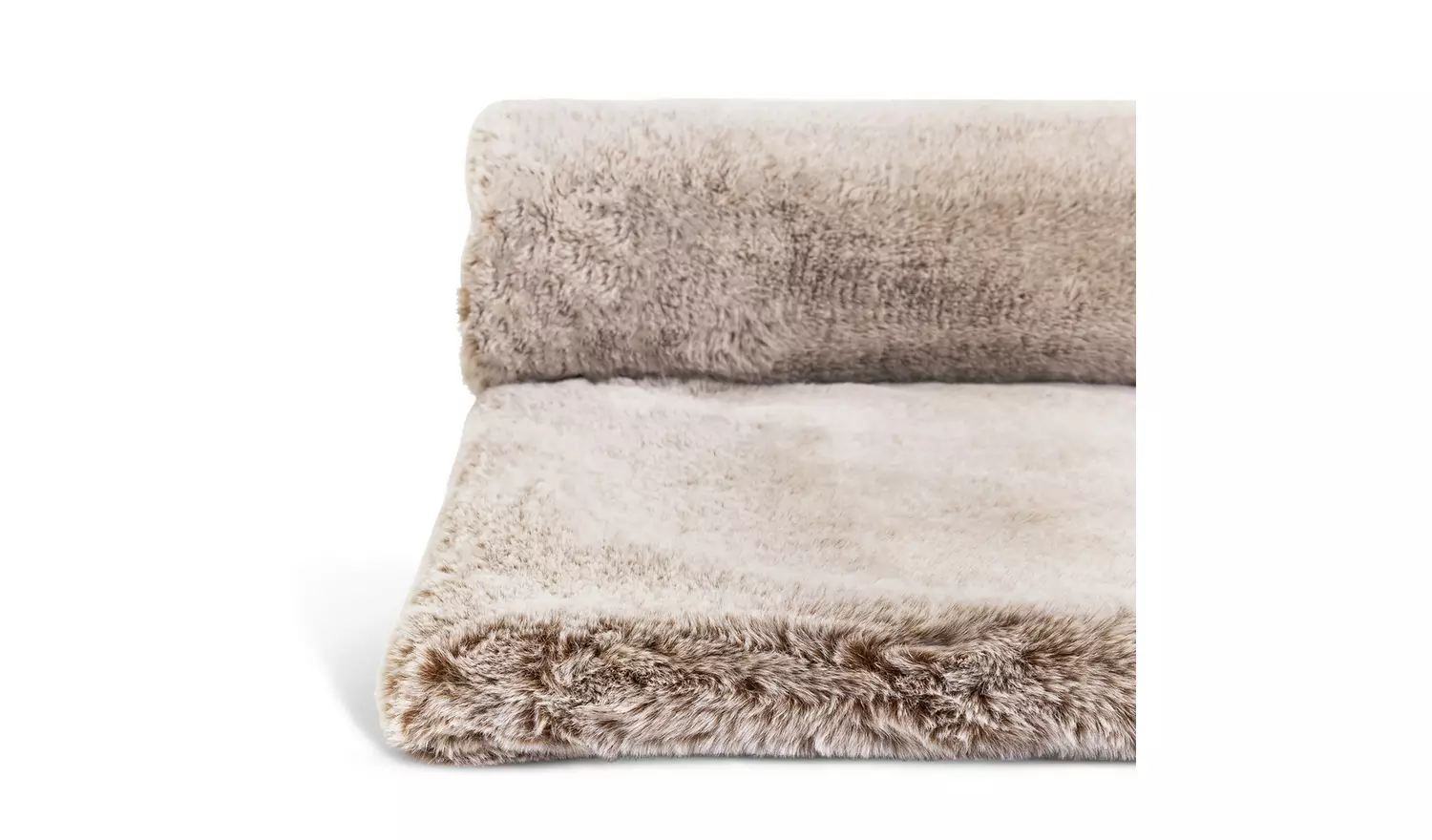 Habitat Fur Tipped Throw - Brown -125x150cm
