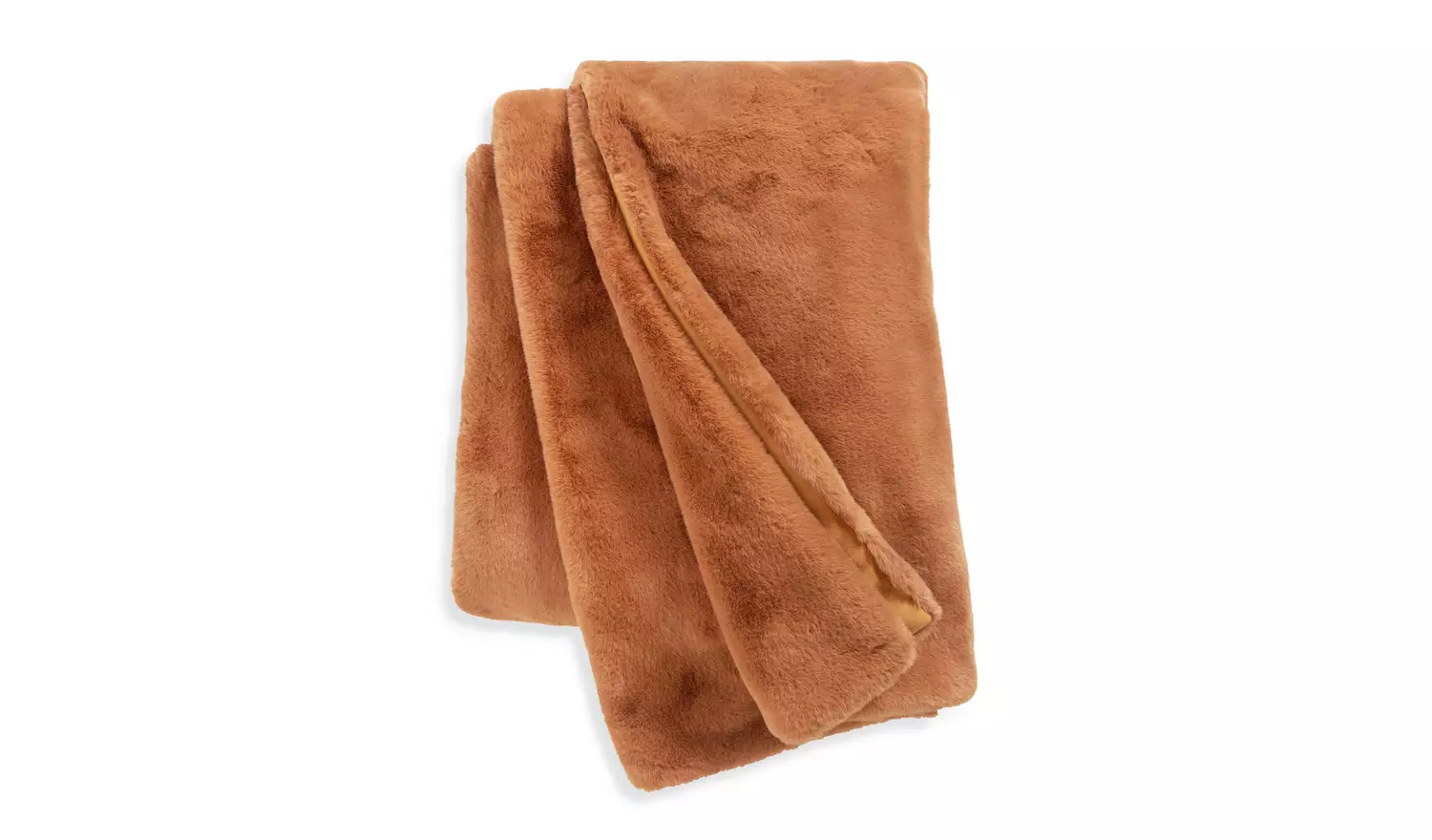 Habitat Faux Fur Throw - Cinnamon - 125x150cm