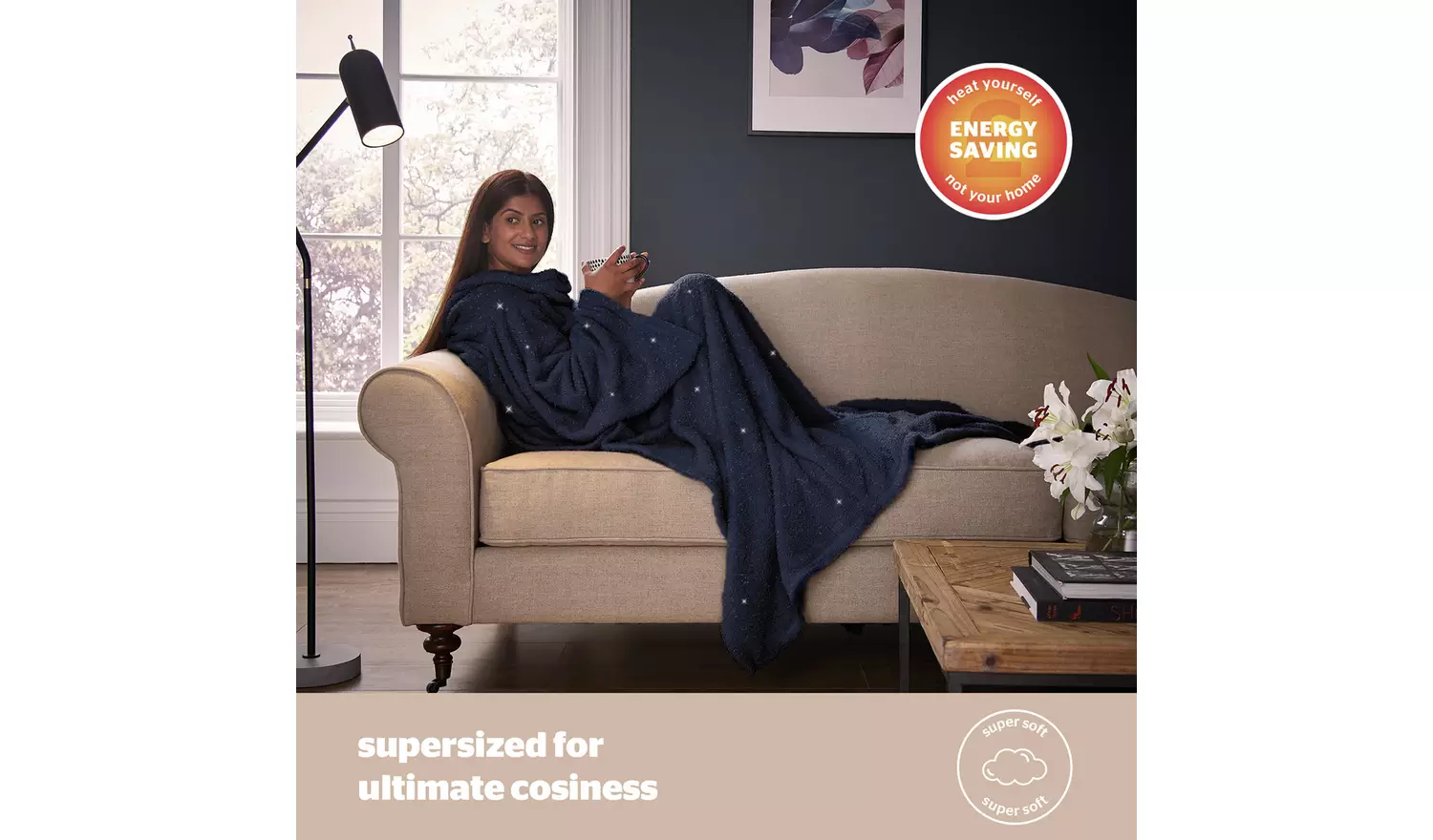 Silentnight Navy Sparkle Snugsie Wearable Blanket