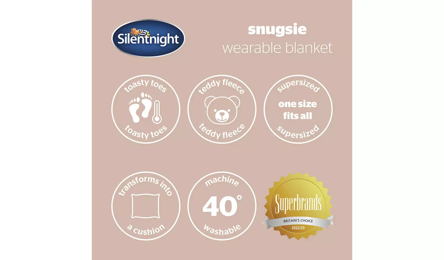 Silentnight Navy Sparkle Snugsie Wearable Blanket