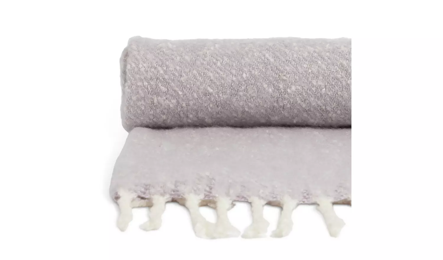 Habitat Textured Faux Mohair Throw - Lilac - 125x150cm
