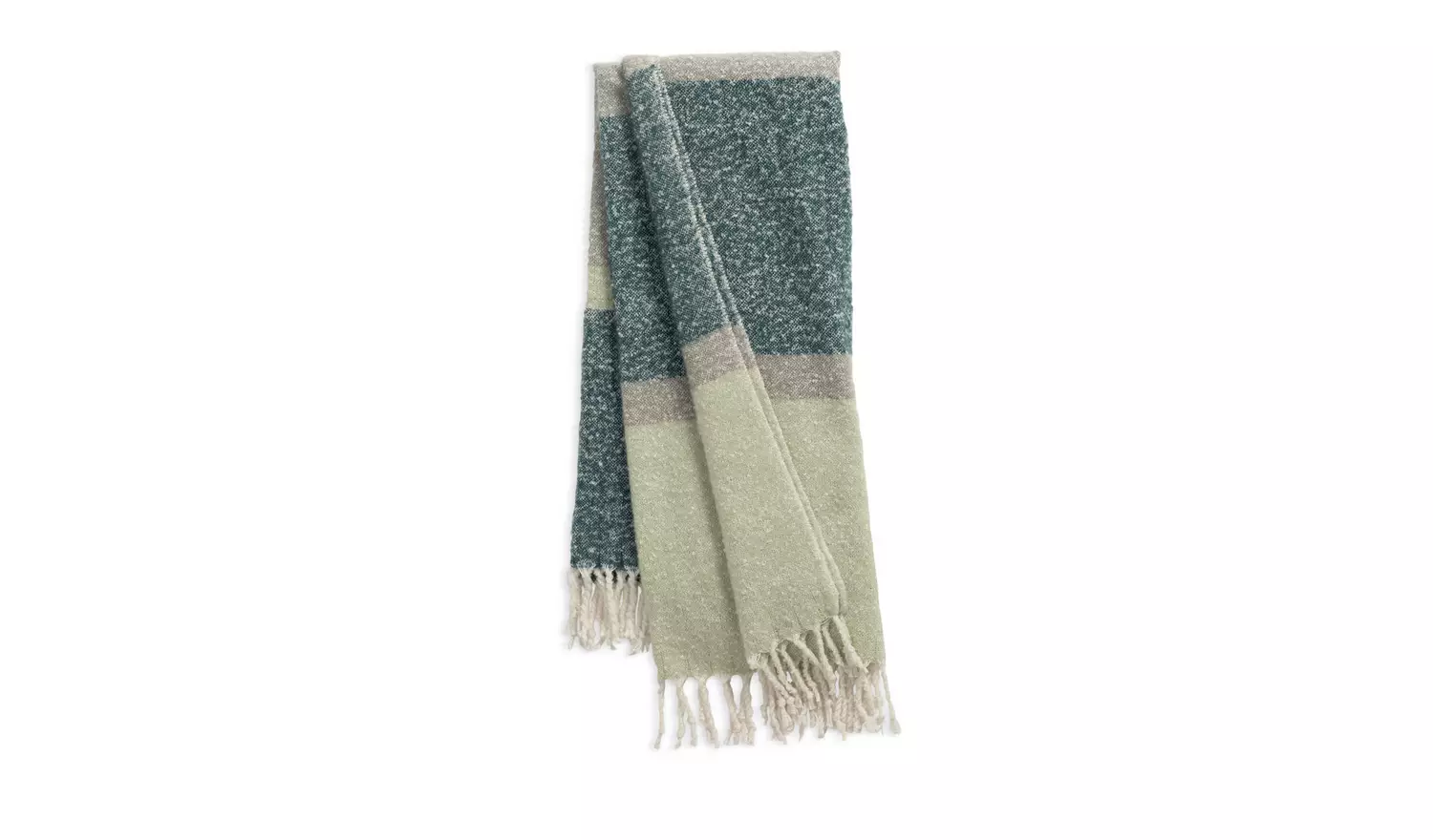 Habitat Brushed Stripe Faux Mohair Throw - Blue & Sage