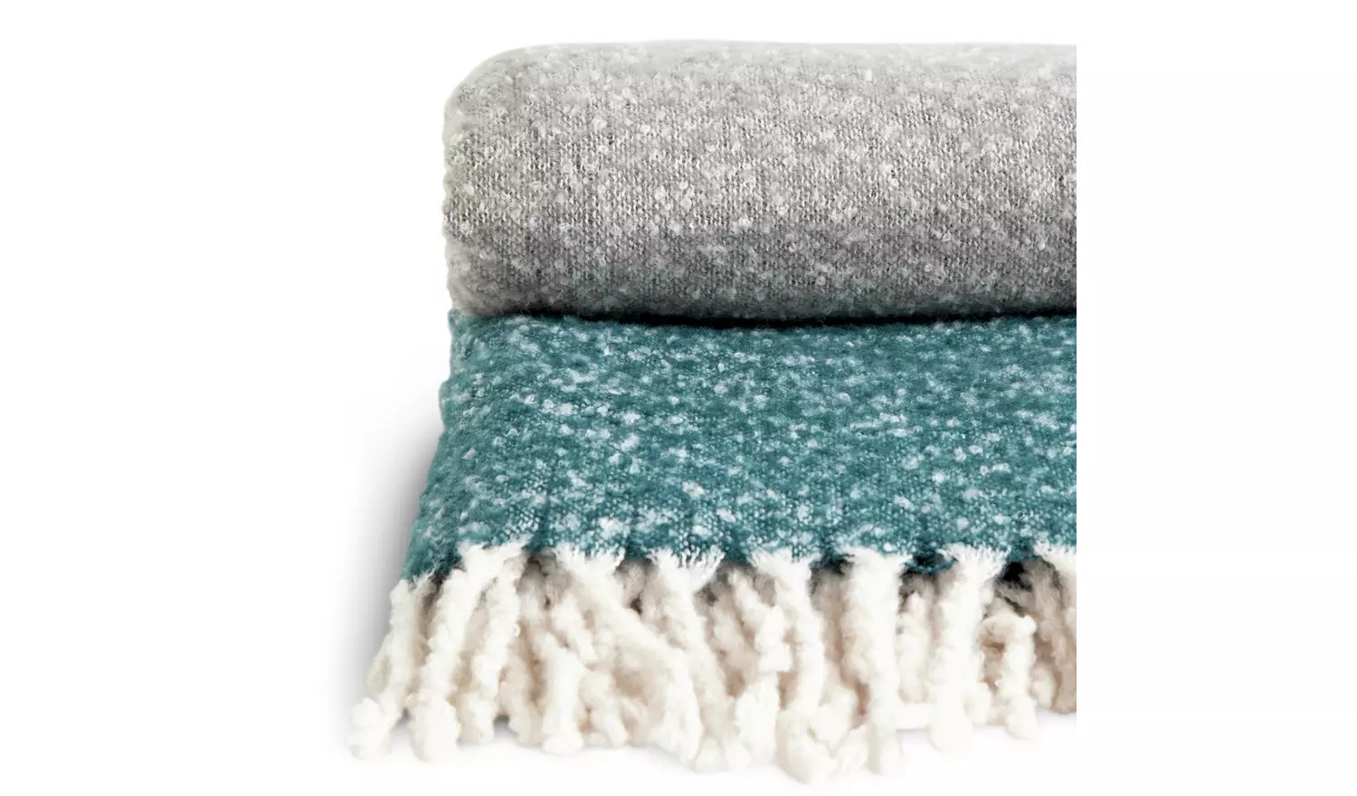 Habitat Brushed Stripe Faux Mohair Throw - Blue & Sage