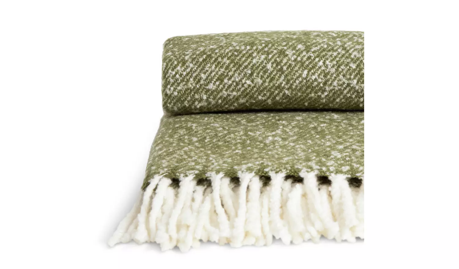 Habitat Faux Mohair Throw - Moss Green - 125x150cm