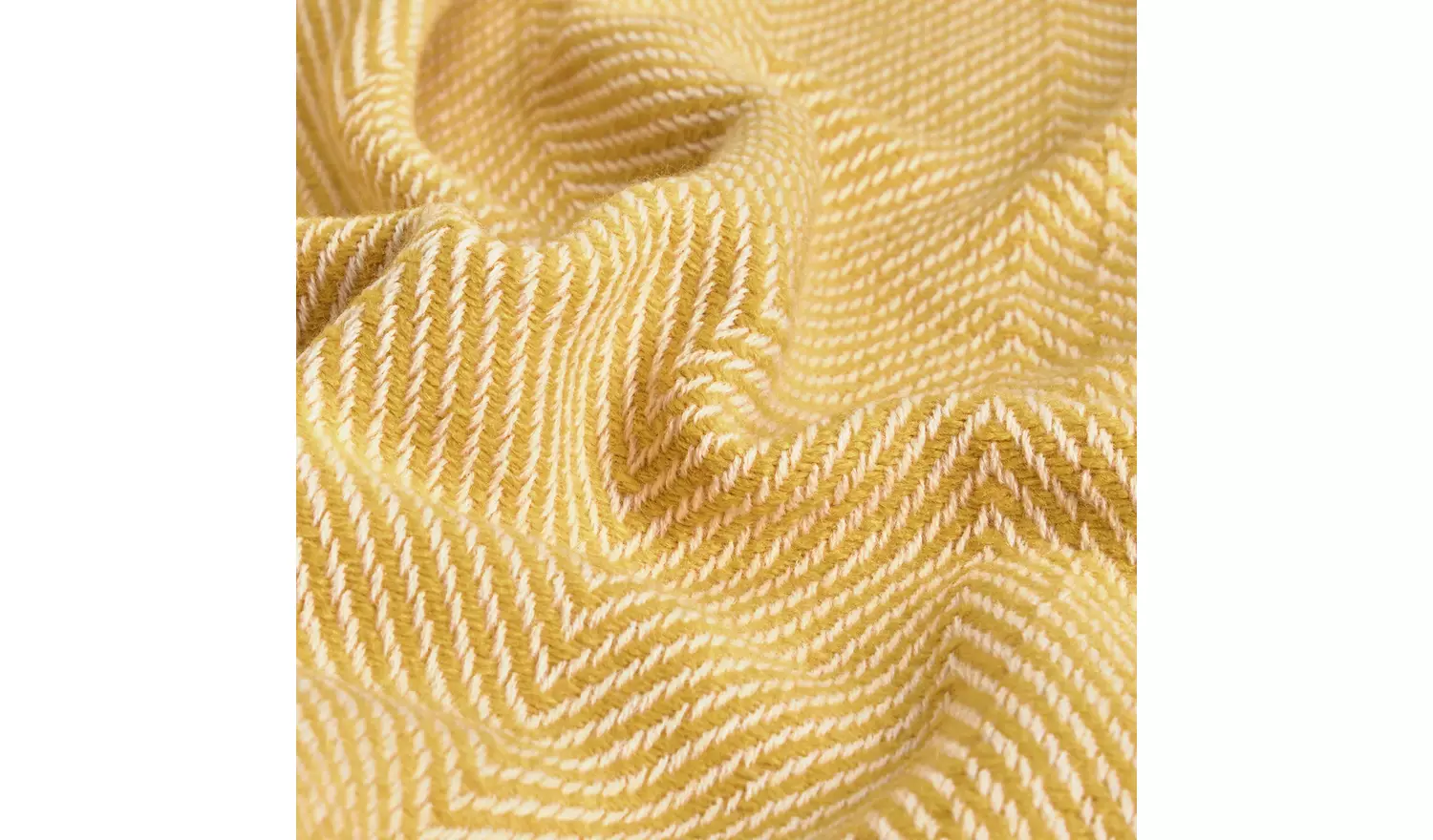 Habitat Herringbone Throw - Mustard - 125x150cm