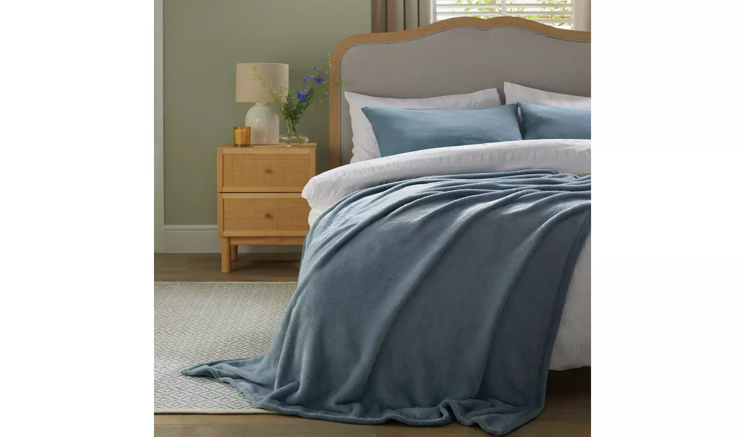 Argos Home Fleece Throw - Rustic Blue - 125x150cm