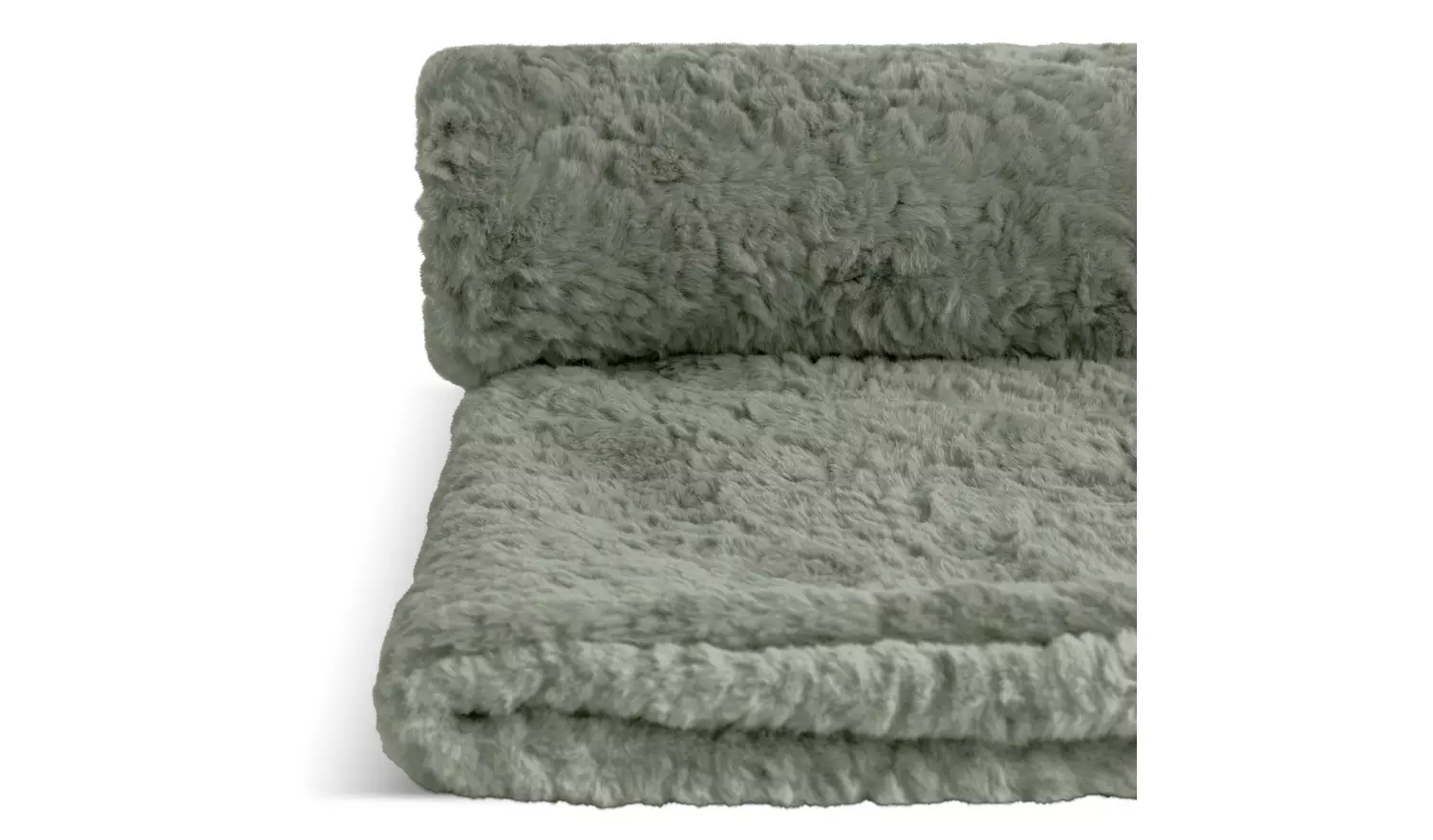 Habitat Faux Fur Textured Throw - Sage - 150x200cm