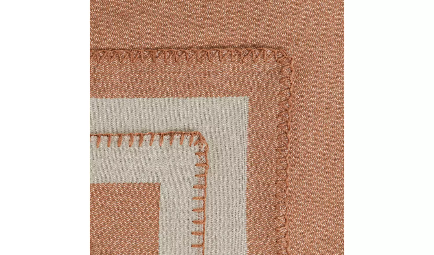 Habitat Blanket Stitch Throw - Plaster Pink - 125x150cm