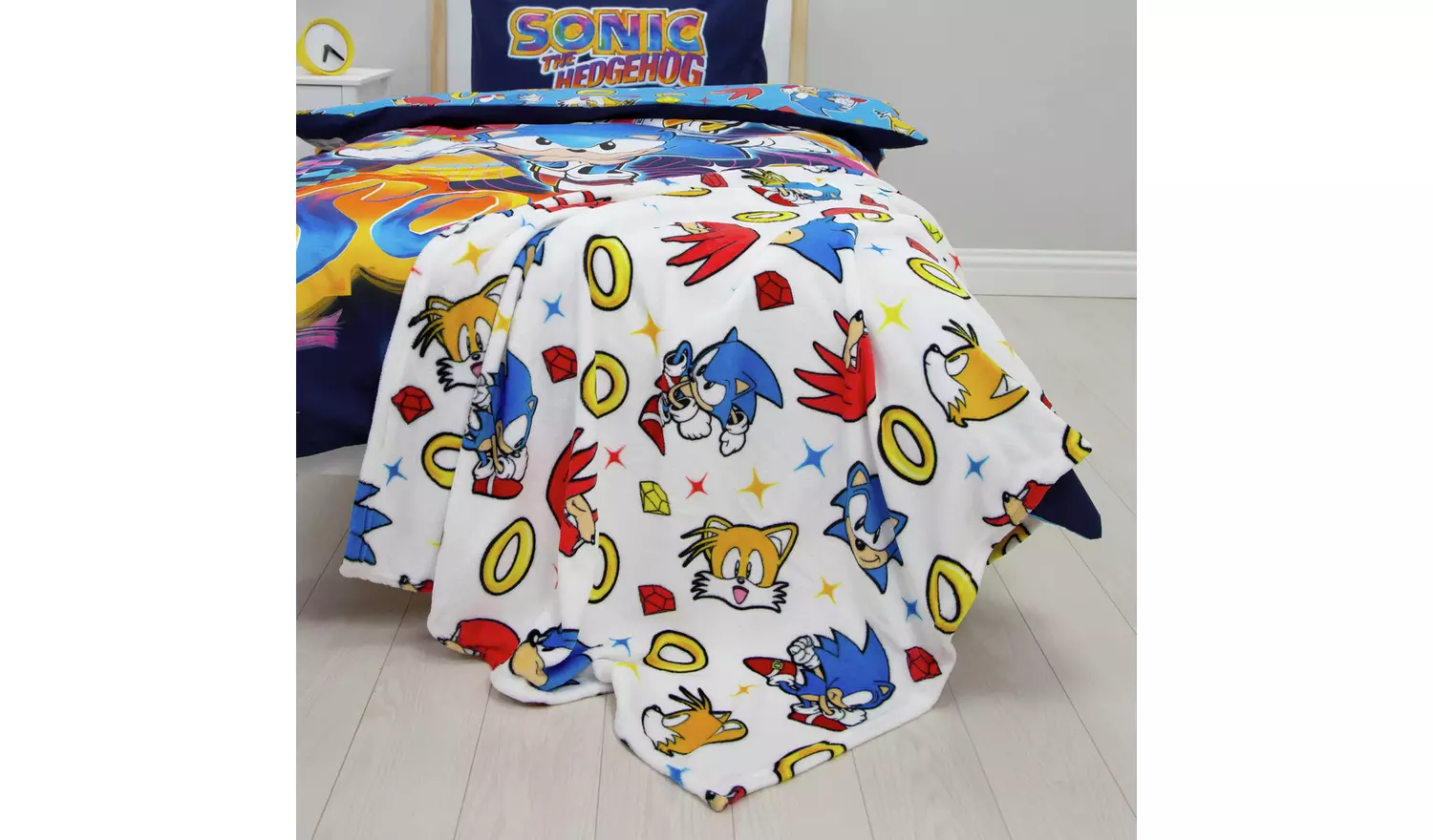 Sonic the Hedgehog Fleece Throw - White - 100x150cm