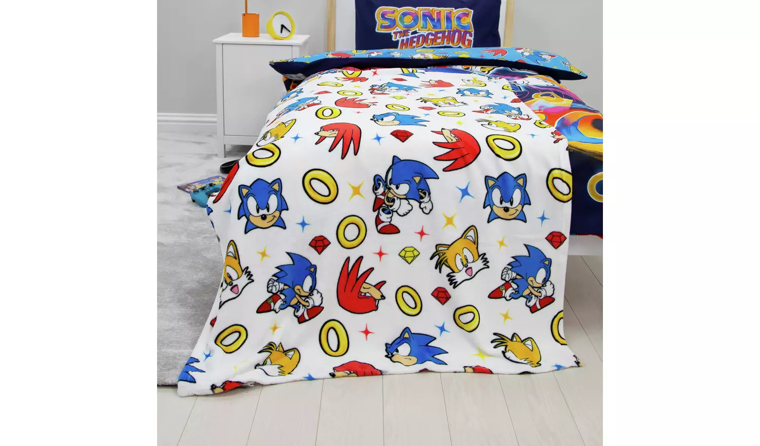 Sonic the Hedgehog Fleece Throw - White - 100x150cm
