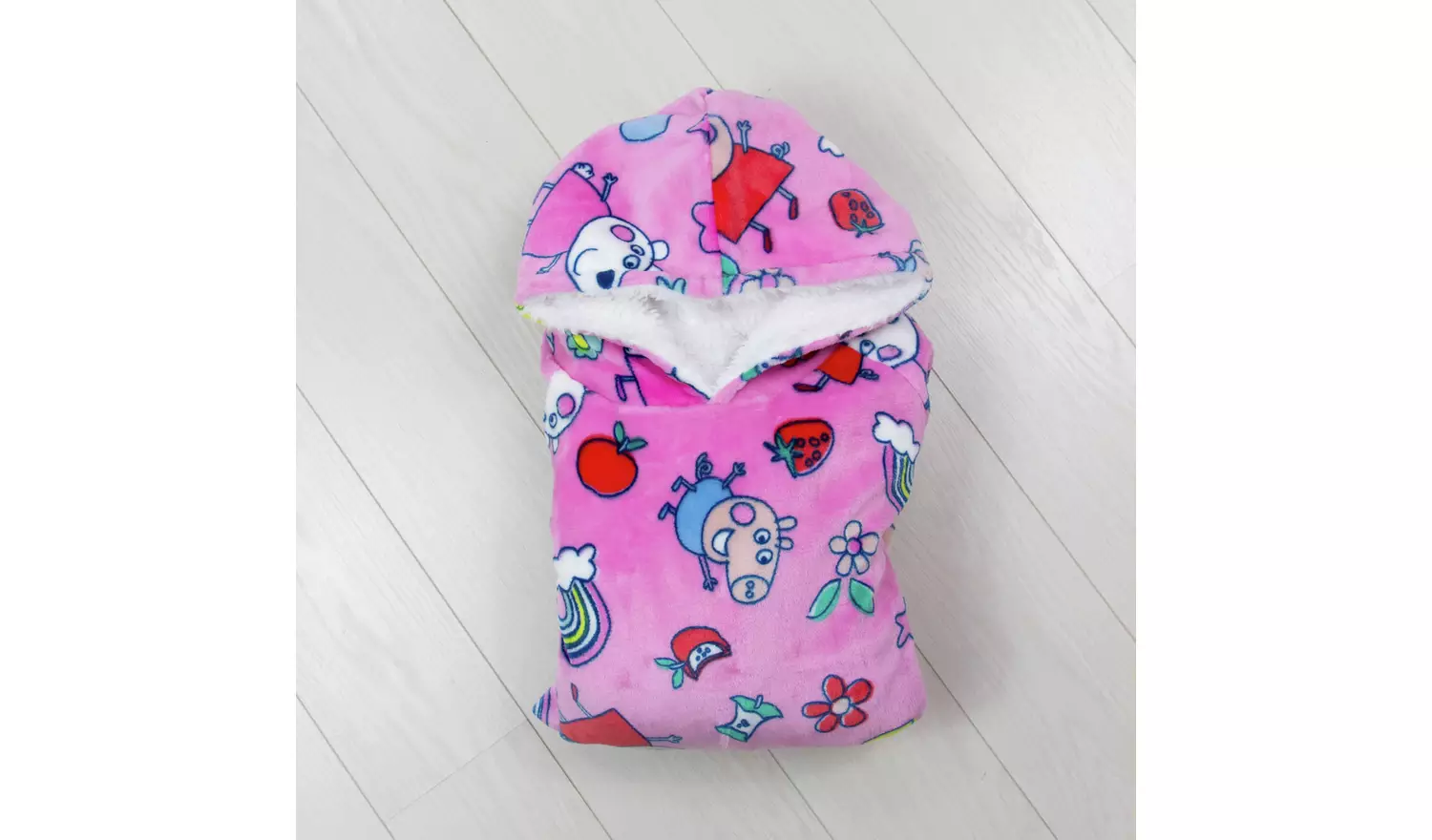 Peppa Pig Pink Fleece Hooded Blanket - Small