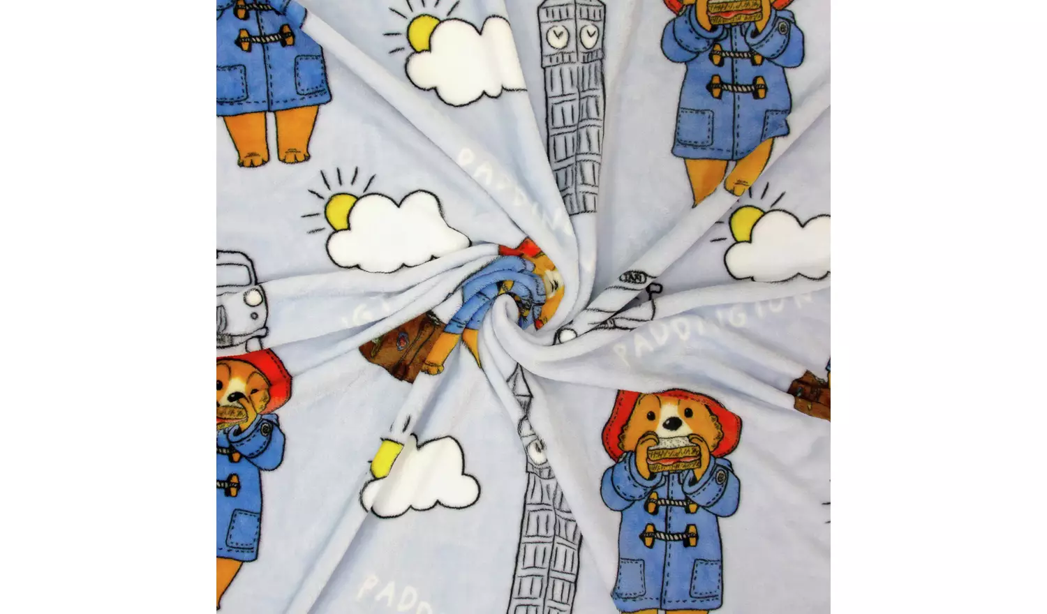 Paddington Bear Fleece Throw - Blue - 100x150cm