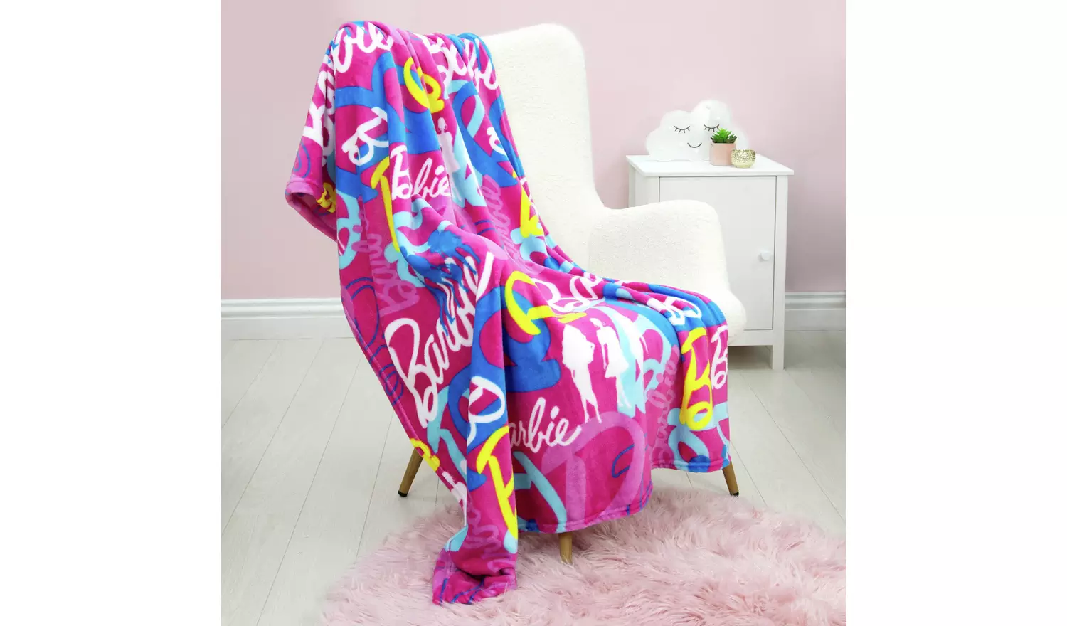 Barbie Fleece Throw - Pink - 100x150cm